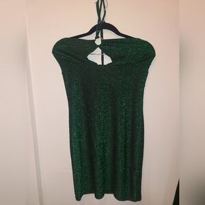 Charlotte Russe Sparkling Green Backless Dress